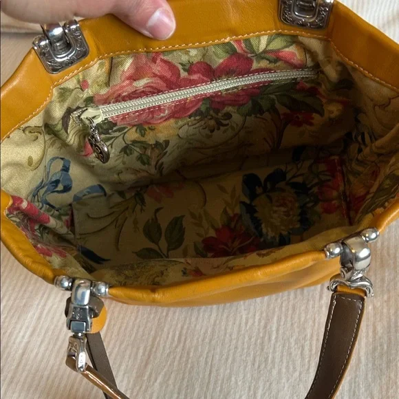 Brighton Jodi Reversible Mustard Yellow and floral Bag - Picture 7 of 9